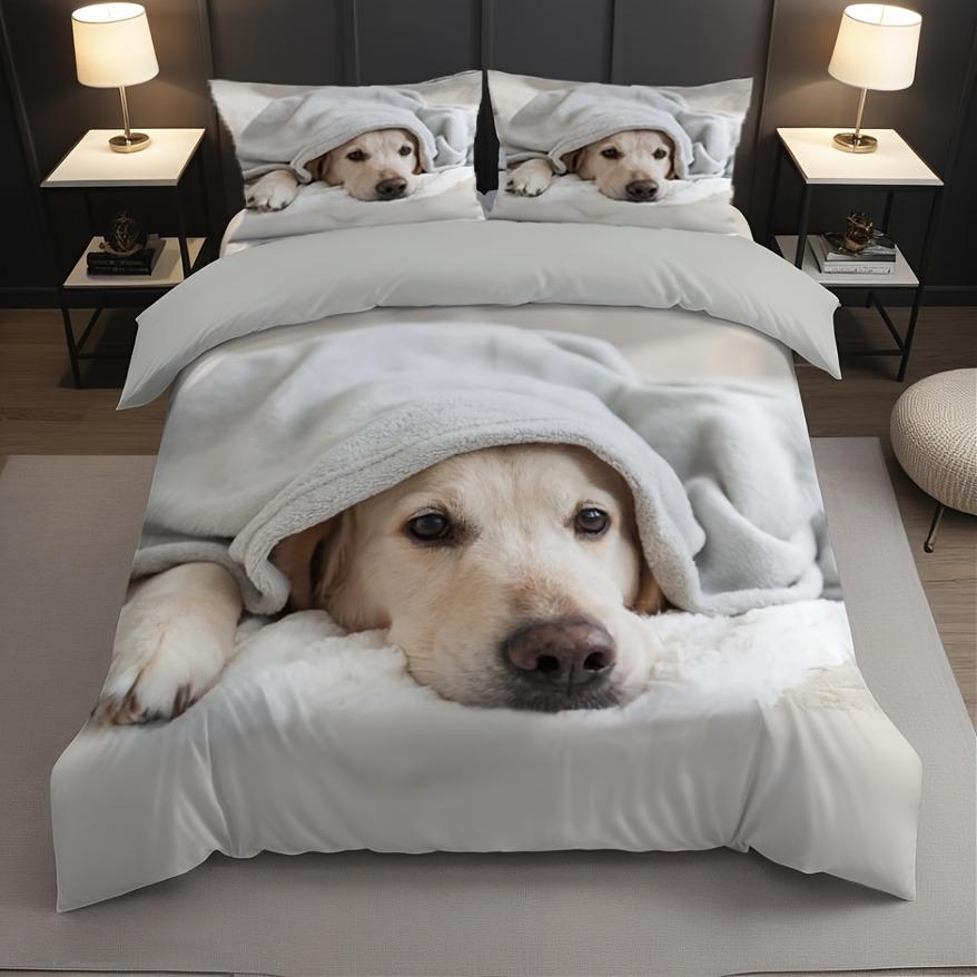 Cute Dogs Bedding Set 3D Printed Duvet Cover Set Twin Size Room Decorations Single Twin Queen Size Bed Cover For Bedroom Home