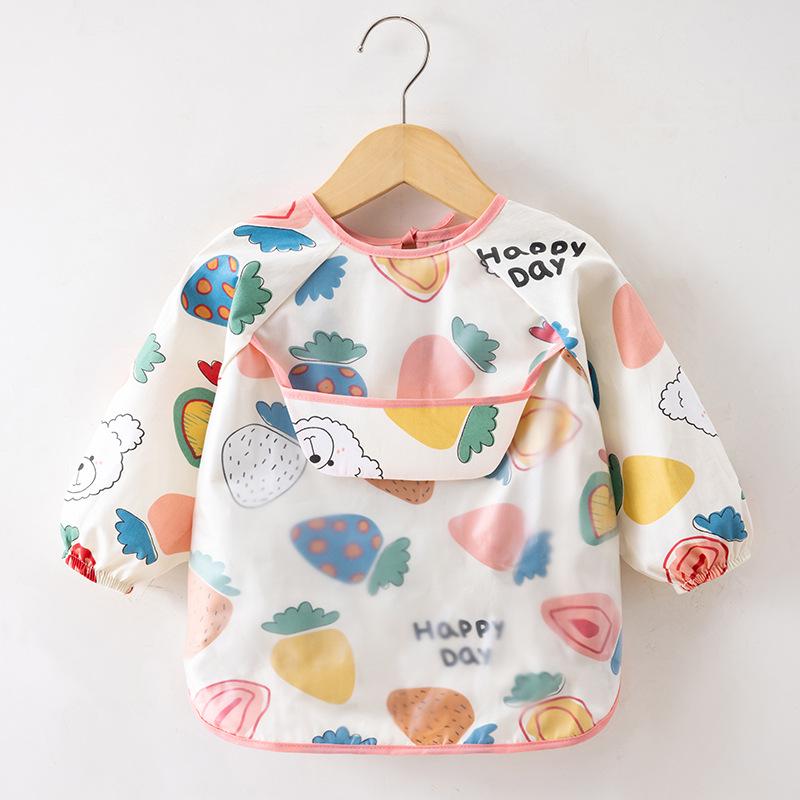 Children's Reversible Cotton Coverall – Baby Waterproof & Oil-Proof Bib and Apron