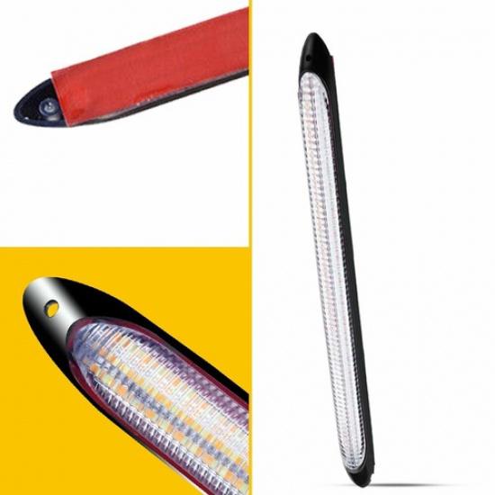 LED Switchback DRL Light Strip Amber White Sequential Flow Turn Signal Blinker