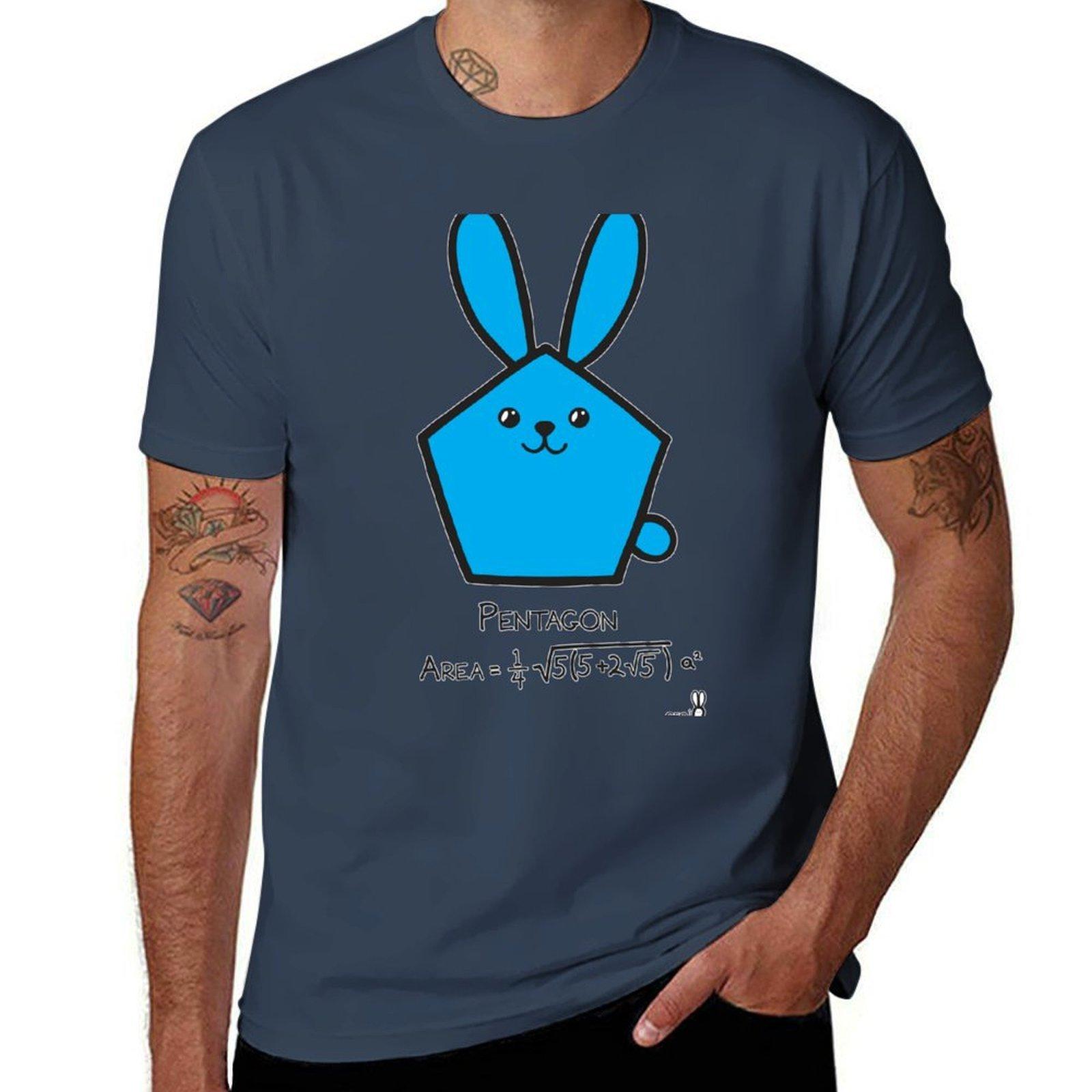 Pentagon Geobunny Tshirt Simple Line Art Print Tee S