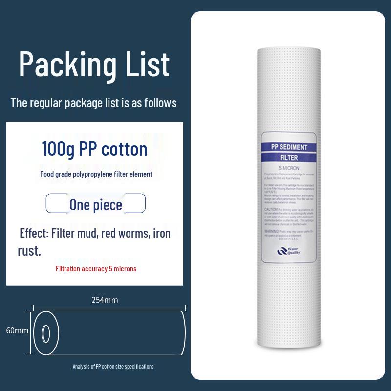 "Universal 10-inch Water Purifier Filter Set: 3-Stage PP Cotton & 5-Stage Activated Carbon Filtration System for Home"
