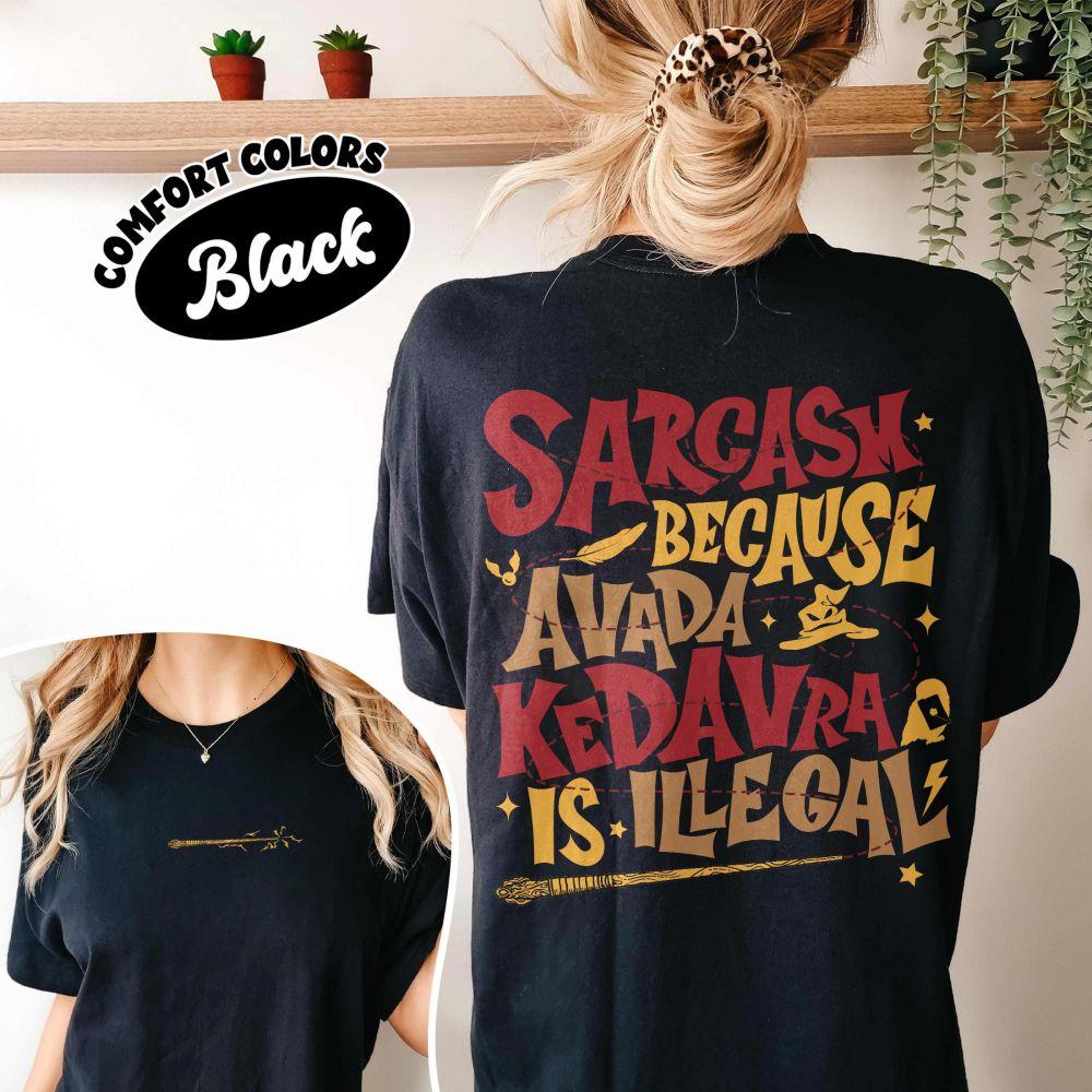 100 Cotton Loose Retro Shirt Sarcasm Because Avada Kedavra Is Illegal Shirt Wizard School Unisex Tee Fantasy Apparel Y2K Top