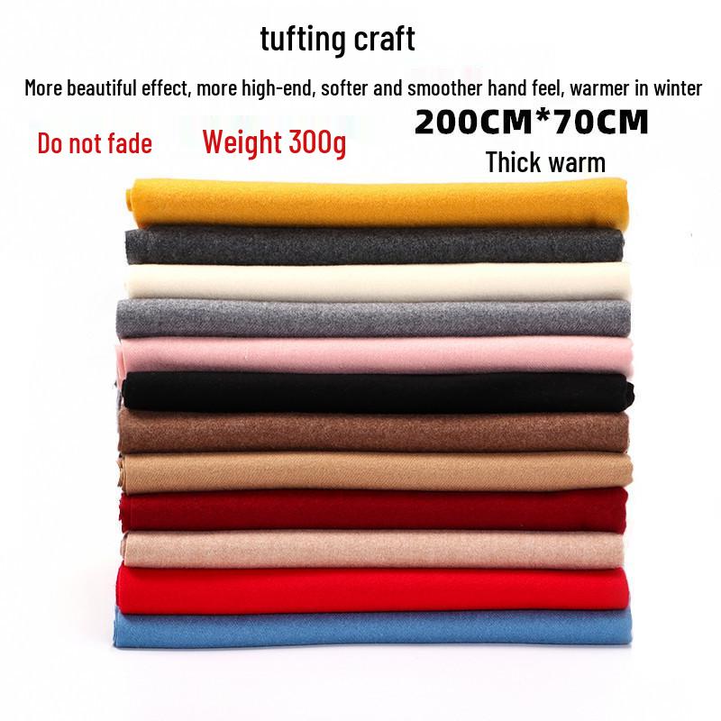 Women's Winter 2026 Red Wool-Blend Shawl - Solid Color Faux Cashmere Scarf