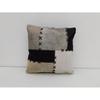 Exotic Cowhide Pillow Cover: Black and White Leather Cushion Gift For Her Him Birthday Anniversary