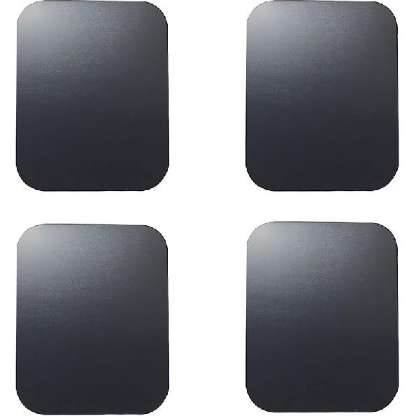 SALEX Replacement Metal Plates Set for Magnetic Car Phone Holders, Wall & Air Vent Mounts, Cases, Magnets. Kit of 4 Black Round Iron Discs Without