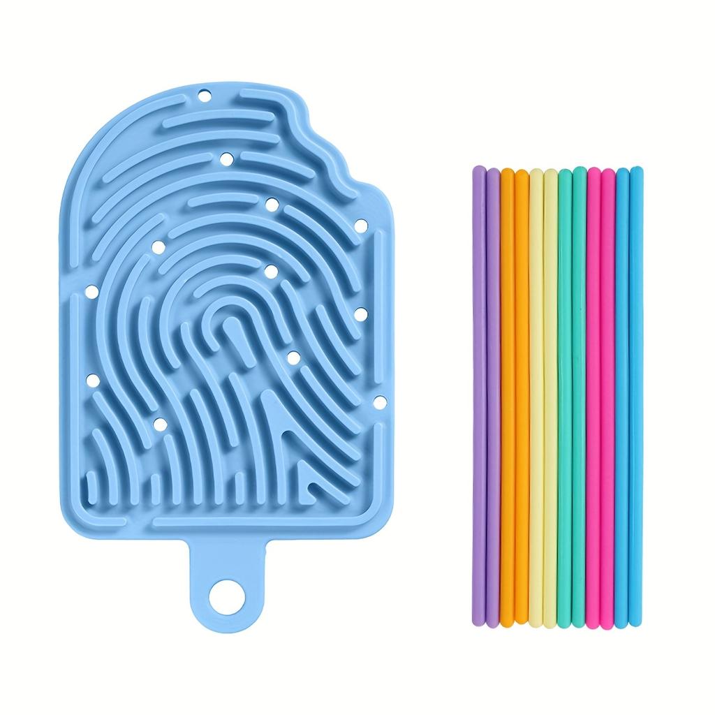 1pc Kids Sensory Activity Board - Silicone Stress-Relief Toy with Interlocking Shapes & Textured Surfaces for Fine Motor Skills