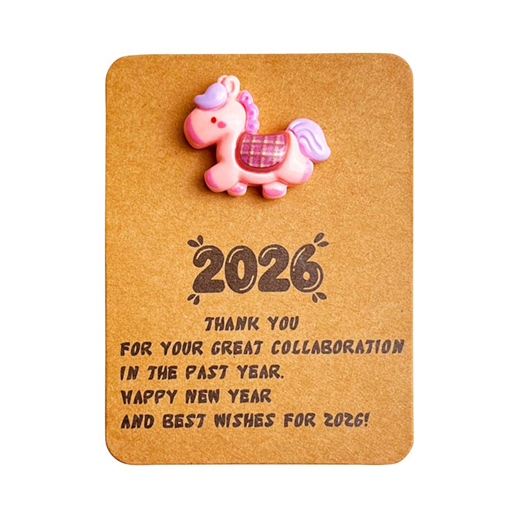 THANK YOU Year Of  Horse Resin Pocket Hug Card - New Year Holiday Employee Appreciation And Encouragement Greeting Card/Gift Card