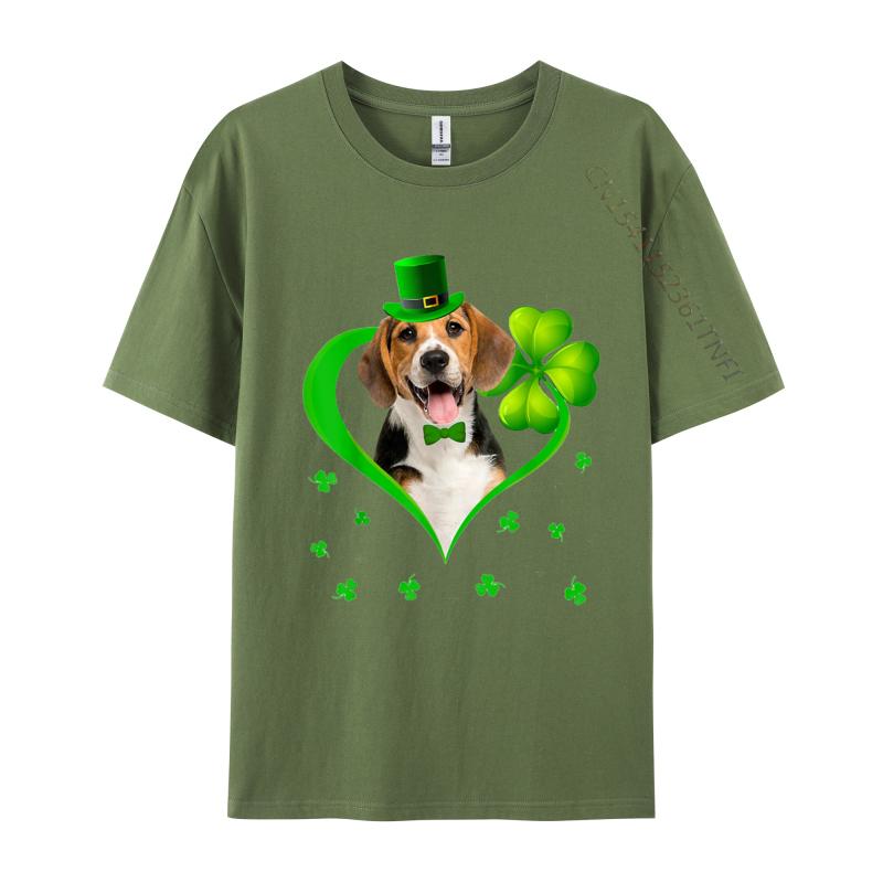 Beagle Dog St Patricks Day Tshirt Pride Gift Present Tee Funky Print T Shirt Cotton Men Tops Tees Birthday Gift