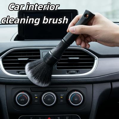 1Pc Soft-Bristled Car Interior Cleaning Brush, Black, Multi-Purpose Car Detailing Dust Removal Brush, Used For Dust Removal In Dashboard Vent Gaps