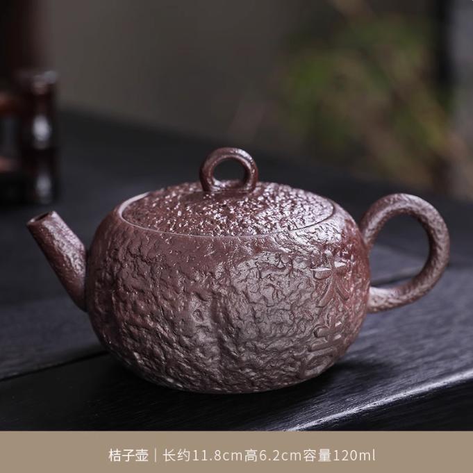 1 set di teiere cinesi in argilla viola Yixing, in ceramica grezza, retrò, fatte a mano, di piccola capacità, set da tè Kung Fu per uso domestico