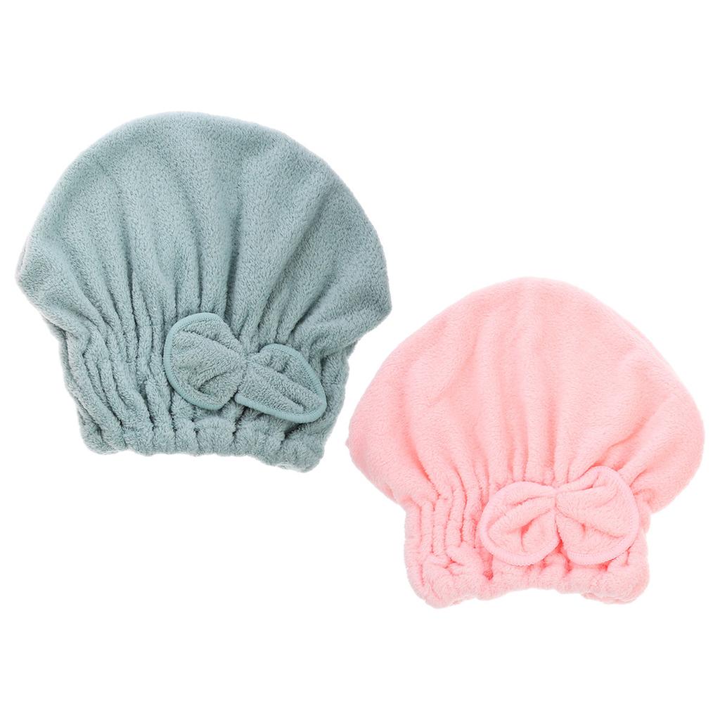 2Pcs Hair Drying Caps Lovely Water Absorbent Caps for Women Comfortable Bath Hats Quick Dry Hair Towel Wraps Soft Drying Hats