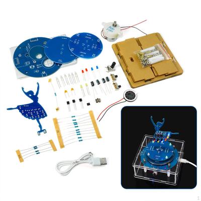 Music Box Making Material Soldering Practice Project Kit Ballet Girl with LED Lights Crafting for