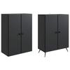 2 Piece Cabinet Set Black Particleboard