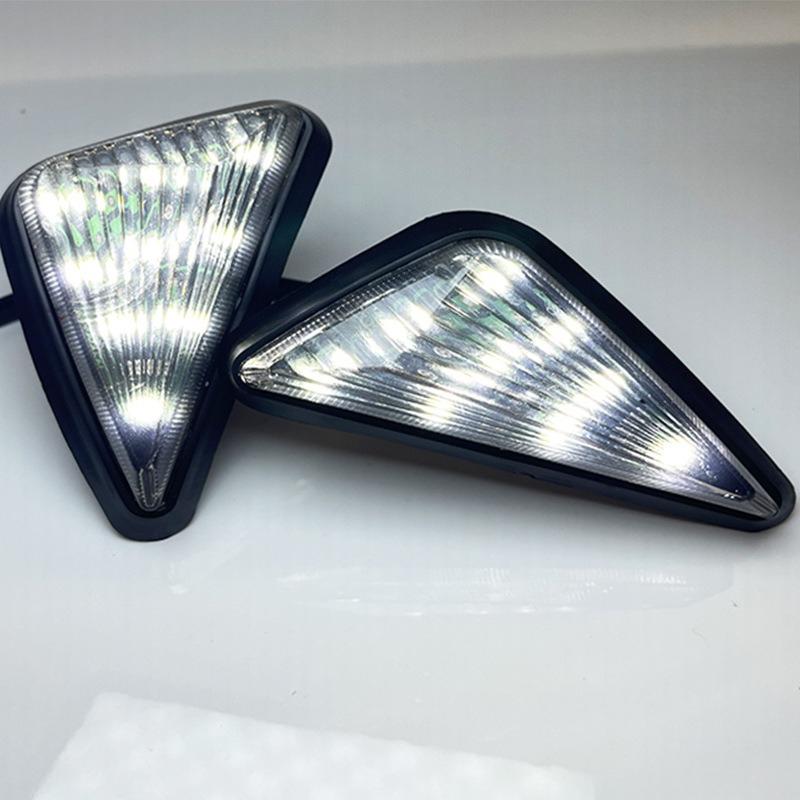 2pcs for Daytime Running Turn Lampmotorcycle Smoke Triangular Built-in Mounting LED Turn Signal Indicator Lights New