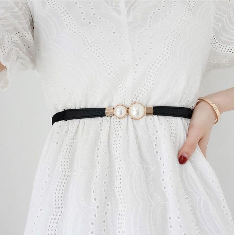 Beautifully Pearl Crafted Elastic Waist Belt For Women In Timeless Choices Color