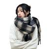 Exquisite Scarf for Female Students in Winter New Style All Match Plaid Shawl Thickened Warm Long Plush Scarf for Men Trendy