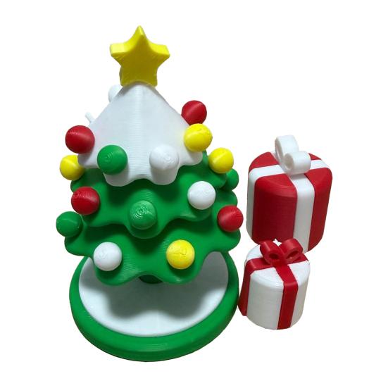 Fun Holiday Gift for Children 3D Printed Mini Dancing Christmas Tree Figurine, 360 Rotatable Interactive Figures Toy, Cute Xmas Desktop Ornament,