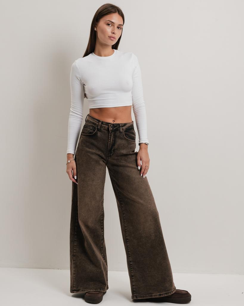 Wide Leg Jeans It's Basic 3942 40 Brown