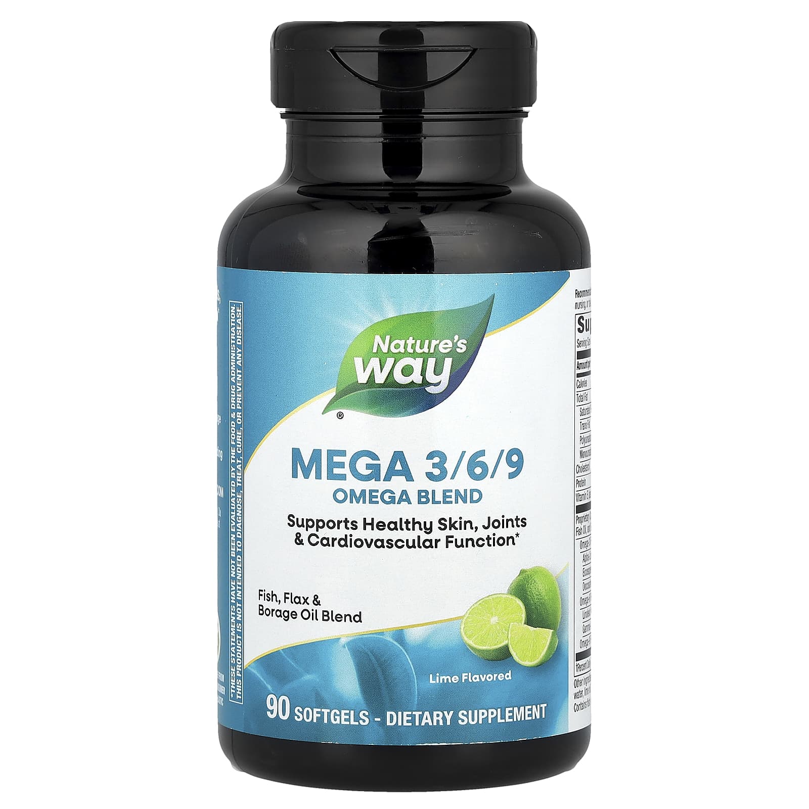 

Nature S Way, Mega 3/6/9, Omega Blend, Lime, 90 Softgels