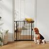 Extendable and Adjustable Dog Gate for Stairs and Doors, Made of Steel and ABS, 75-85x76 cm, Black