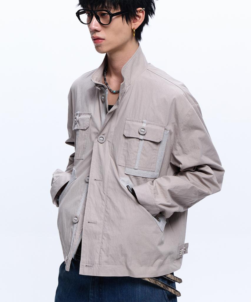 Rssc Denim Mixed Cotton Field Jacket - Gray