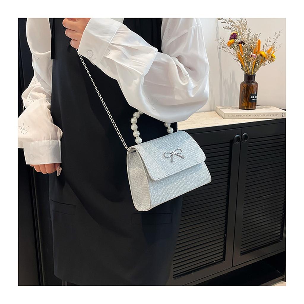 Pink Tote Bowknot Bags Women Single Shoulder Crossbody Bags Niche Fashion Cute Small Square Bag