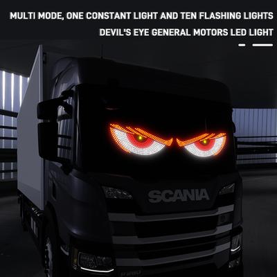 Car LED Devil's Eye Vehicle Signal Lights Universal Dynamic LED Headlights Windshield Decoration Auto Truck Warning Strobe Lamps