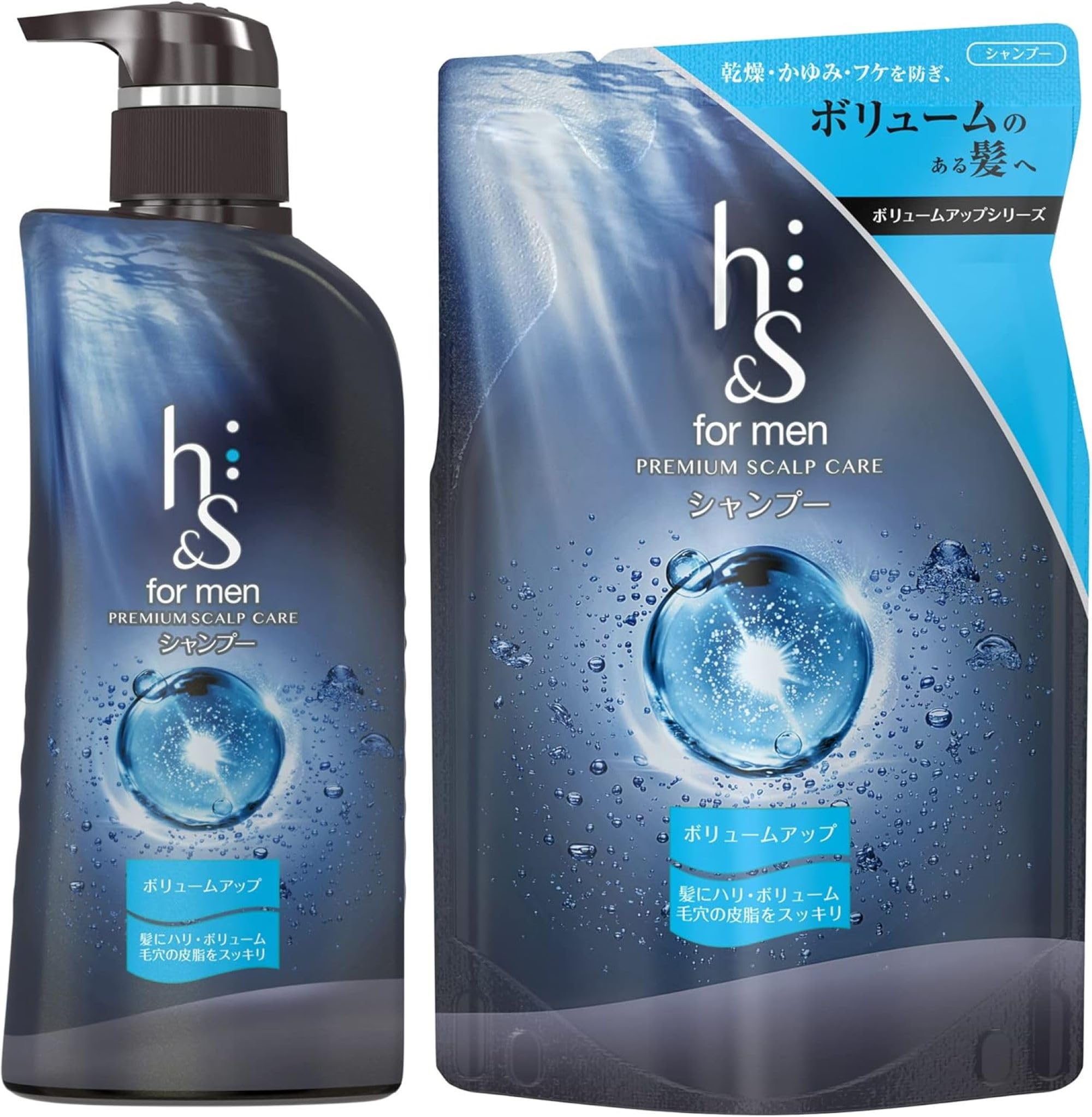 

for men shampoo volume up for men h&s 370mL+300mL pump+refill h&s [set purchase] синій