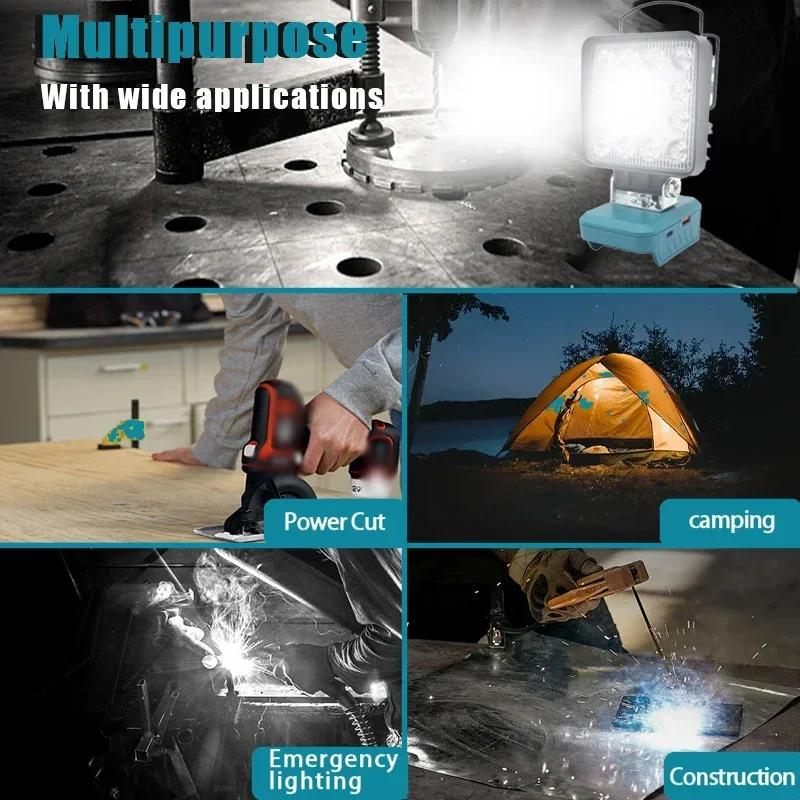 Car LED Work Lights Electric Torch Spotlight Flashlights For Makita 14.4V 18V Li-ion Battery Adapter BL1815 BL1830 BL1430 BL1860