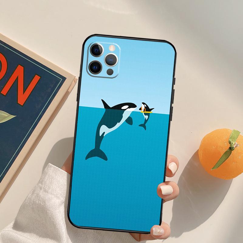 Orcas Killer Whales Case For iPhone 12 11 13 Pro Max Mini 7 8 Plus X XR XS Max SE 2020 Camera Protection Shell