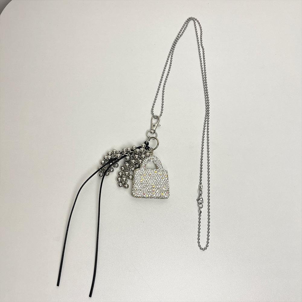 Long Fashion Sweater Chain Cute Tassel Pendant Necklace Creative Small Bag Long Necklace  Gift