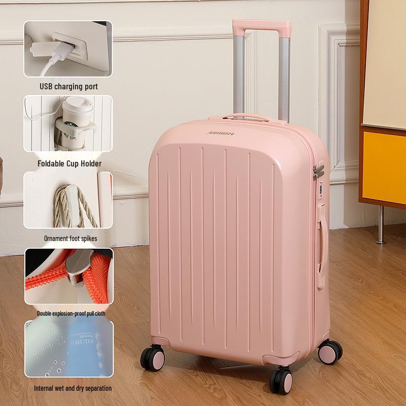 2025 Model Sturdy Trolley Case - Large Capacity with Combo Lock for Men, Women, and Students
