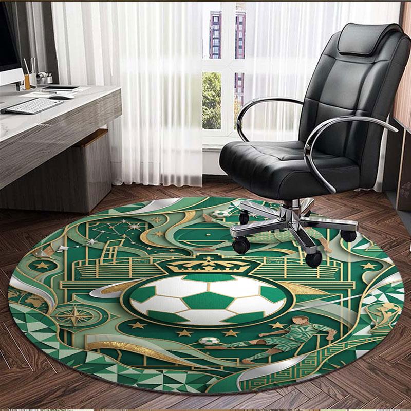 Club Santos Laguna Print Round Rug, Washable Floor Carpet, For Entryway Dorm Laundry Room Office Study, Home Decor Birthday Christmas Gift