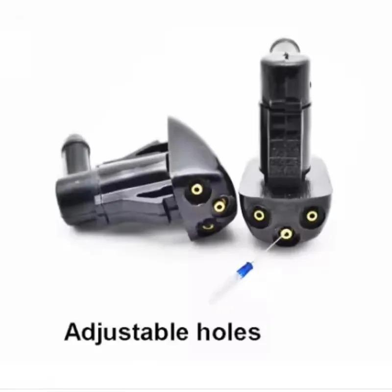 Car Dual Holes Windshield Washer Nozzle Wiper Water Spra Car Windshield Wiper Washer for Spray Nozzle Fits 2Pcs Most Car Models