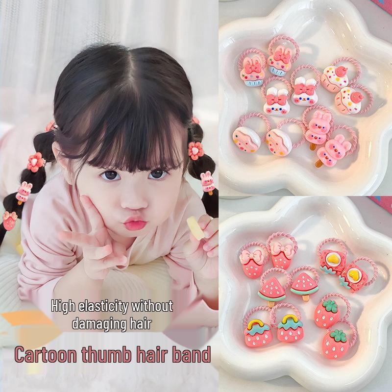 Non-Damaging High-Elastic Hair Ties: Gentle Rubber Bands for Kids' Hairstyles