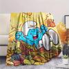 The Smurfs Flannel Blanket, High quality Comfortable for All Seasons, Home Decor, Warmth and Comfort