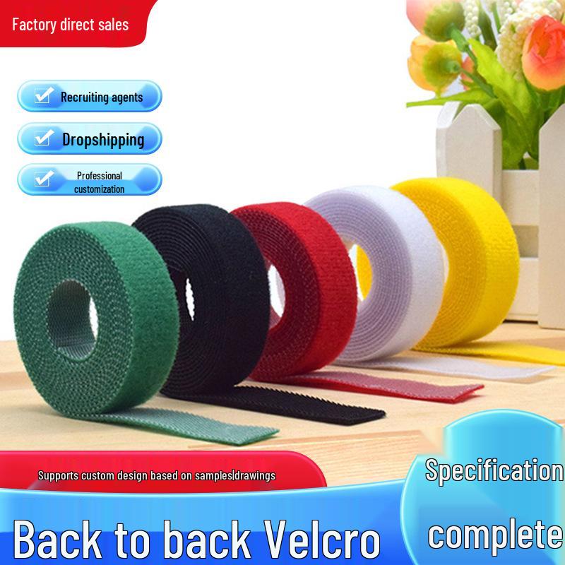 Velcro Back-to-Back Zip Tie with Self-Adhesive Hook for Bundling Cables and Wires