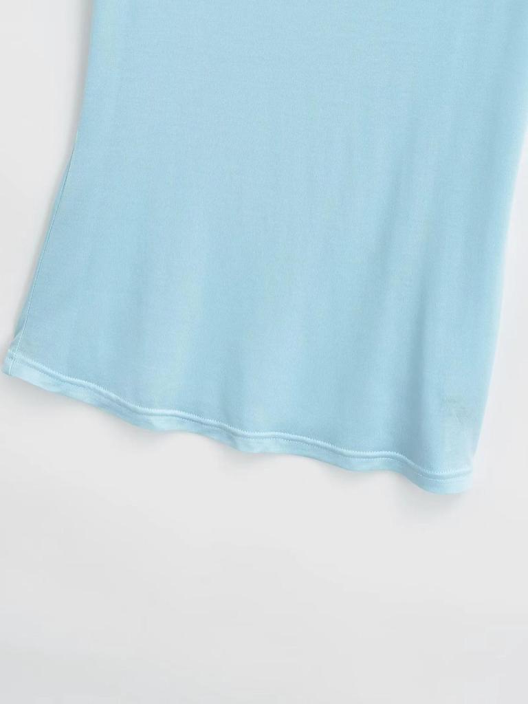 2025 Summer Women's Lyocell U-Neck Loose-Fit Short-Sleeve Top