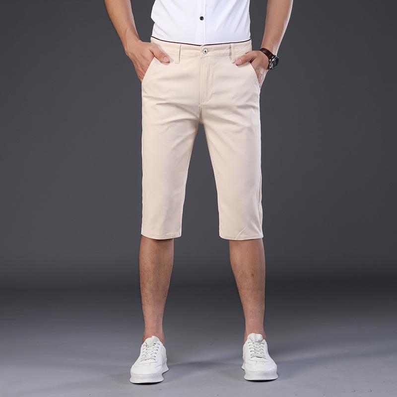 Men's Casual Korean Version Trendy Cotton Capris Men's Trousers Loose Straight Capris Pants Shorts Western Pants