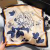 Summer High-End Simulation Silk Square Scarf Femininity Versatile Sunscreen Large Shawl Silk Scarf Variety