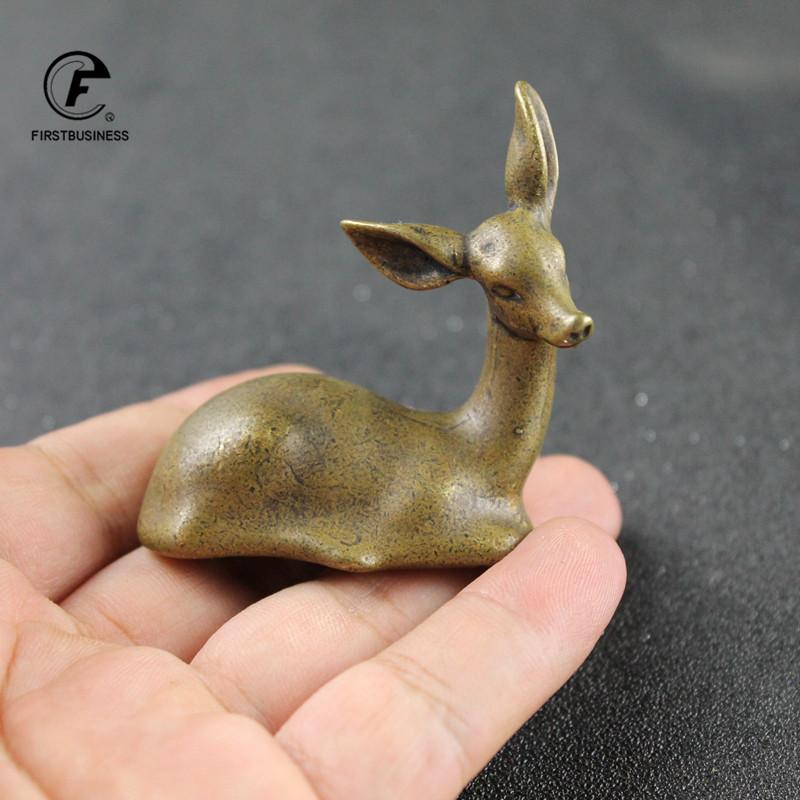 retro copper Christmas Deer Christmas Elk brass Reindeer Christmas Decoration home decoration accessories modern Miniature Props