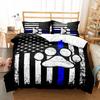 Dog Paw Star Stripes Banners Duvet Cover Set UK Single Double Queen US Twin Full King Size Bed Linen Set