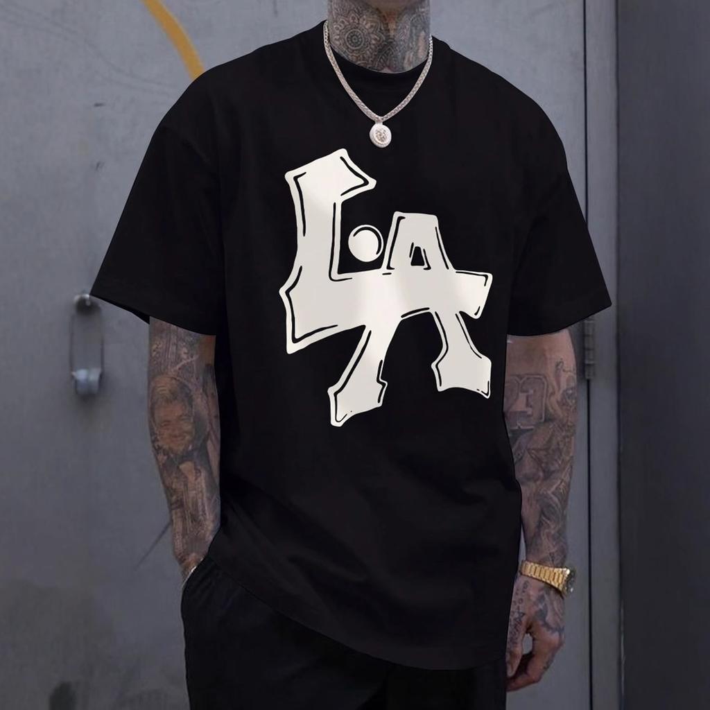 Short-sleeved T-shirt for Summer New Men's Casual Commuting Versatile Round Neck Printed Short-sleeved T-shirt