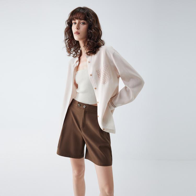ELLE Elegant Textured Commuter Long Sleeve Shirt Women shirts EC52456