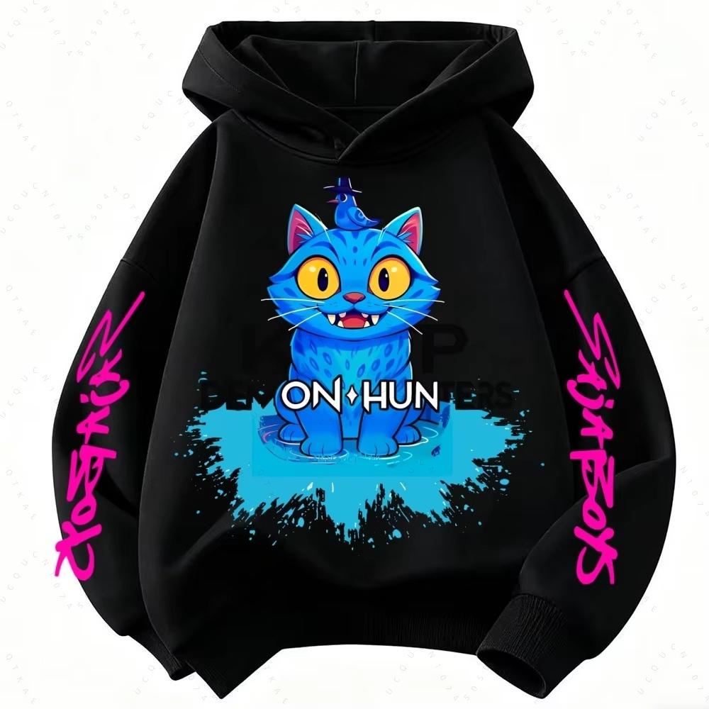 Saja Pojkar Derpy KPop Demonjägare Tecknade Pojkar Huvtröjor Varm Våg Mode Casual Toppar Svarta Kläder