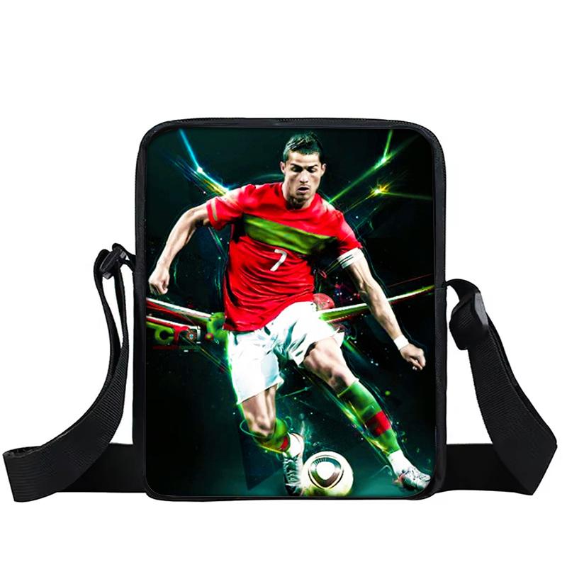 Bambini e Bambine Borsa a Spalla Sportiva Stampata Ronaldo CR Bambini Borsa Tote Casual per Telefono Stella del Calcio Uomini e Donne Borsa per la Spesa