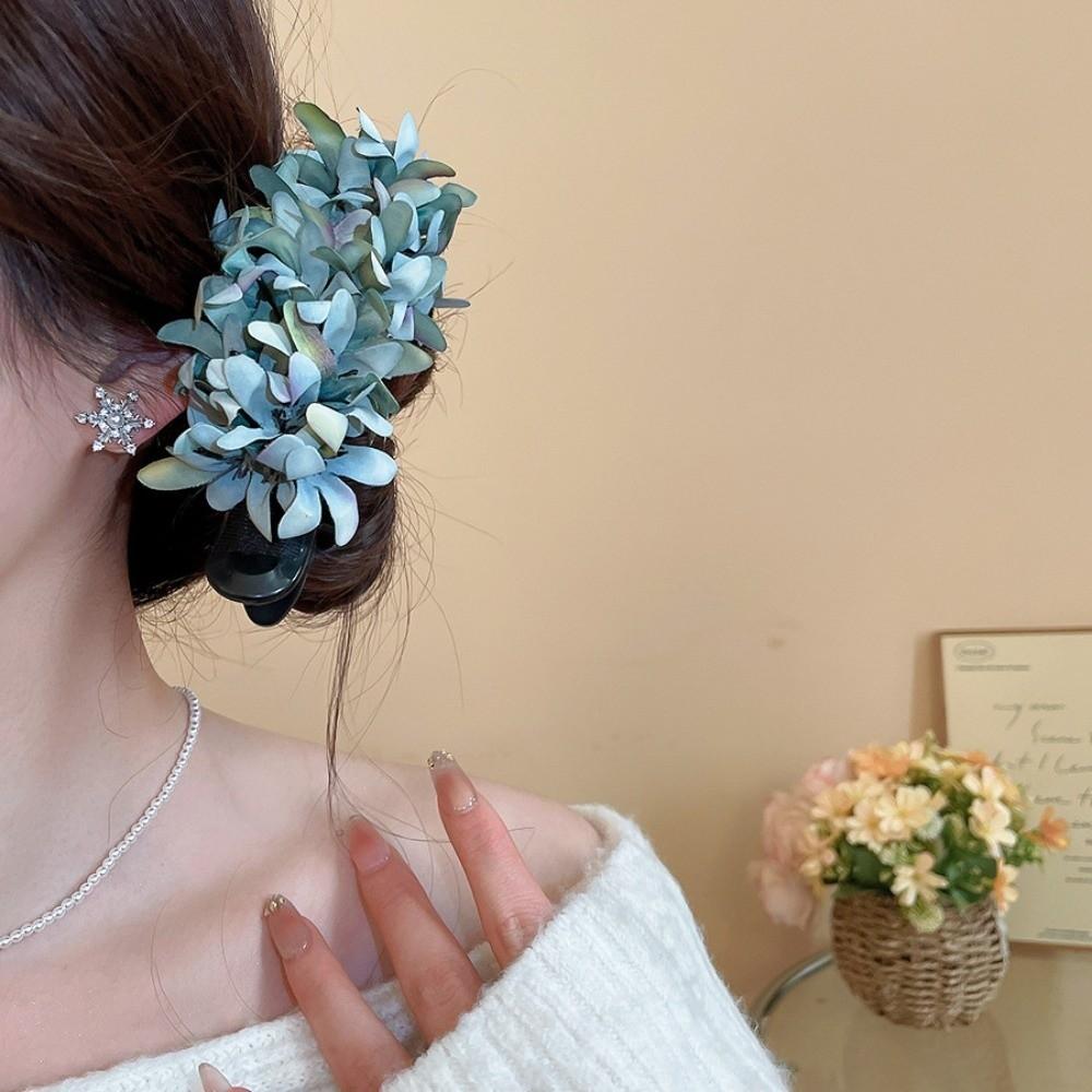 Cloth Hanfu Hair Clip Acrylic Ponytail Holder Exquisite Flower Hairpin  Party