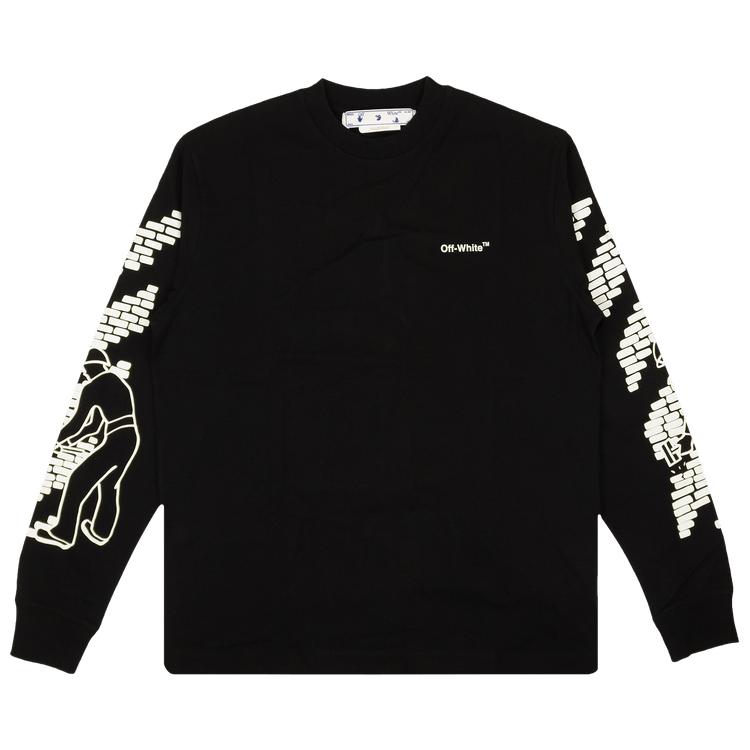 

Off-White Футболка с длинным рукавом Bricks Skate, черная/белая, мужские топы OMAB064F22JER0051001 XS