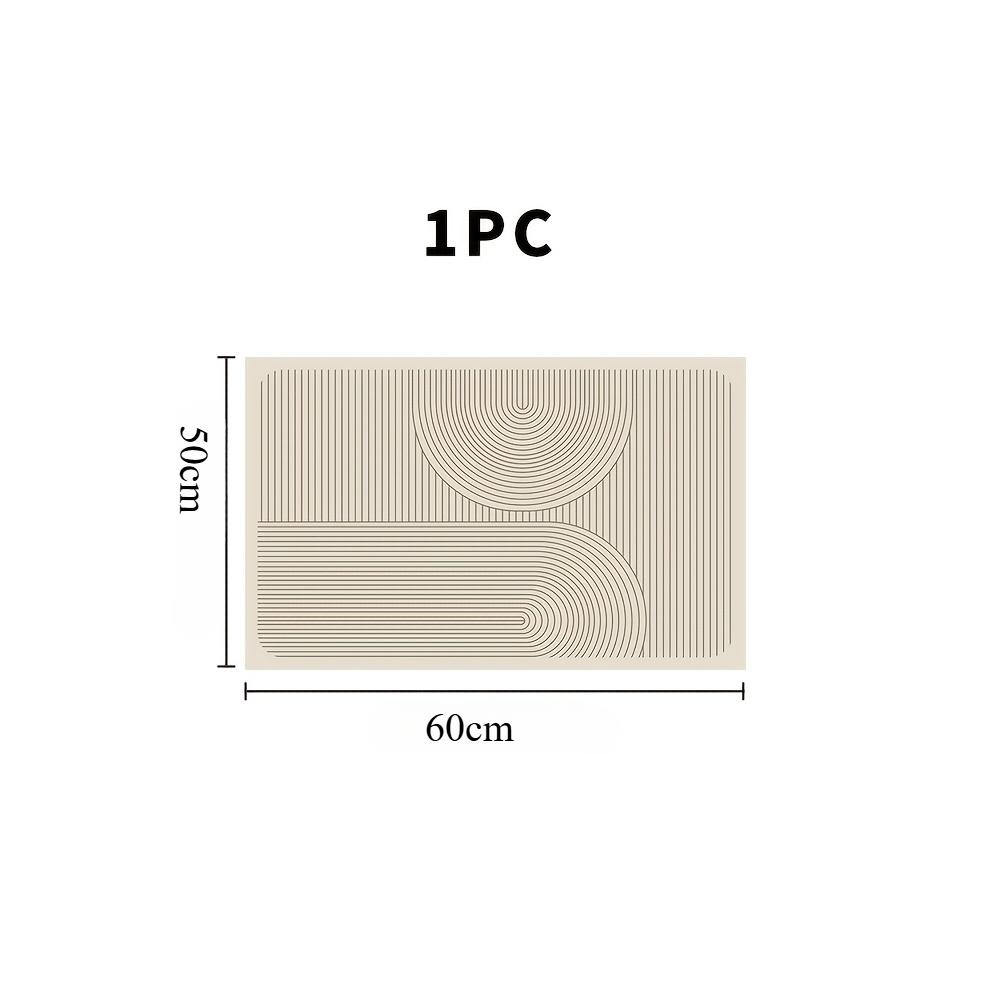 

[Сверхвпитывающий кухонный коврик] Сверхвпитывающий 1 шт. Кухонный коврик для сушки с минималистичным линейным дизайном | Мягкая резиновая основа, идеально подходит для кухонной столешницы 50*60cm