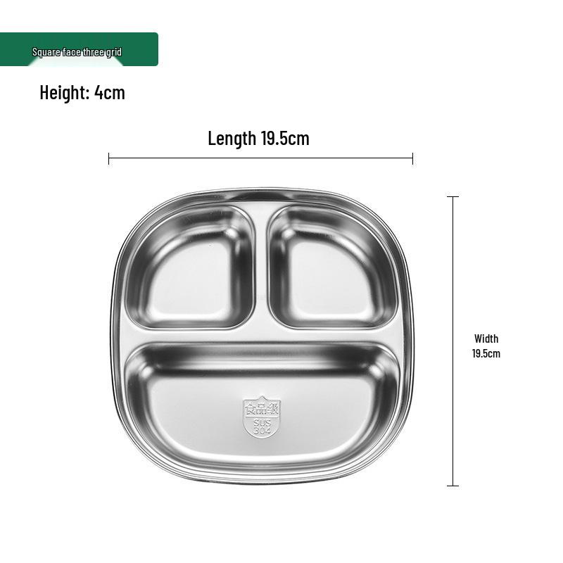 304 Stainless Steel Divided Plate for Children - Ideal for Kids, School Canteens, and Kindergarten Meals